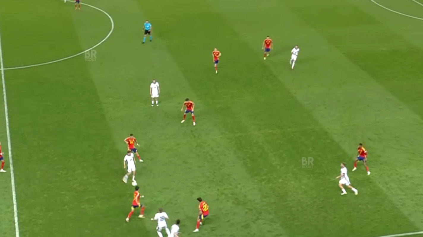Advanced triangle — Morton plays into the final third